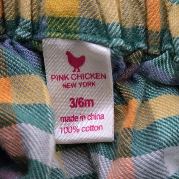 Pink Chicken‎ Dress Cotton Green Ruffles Country 3-6mos Boho Long Sleeves - Picture 5 of 7